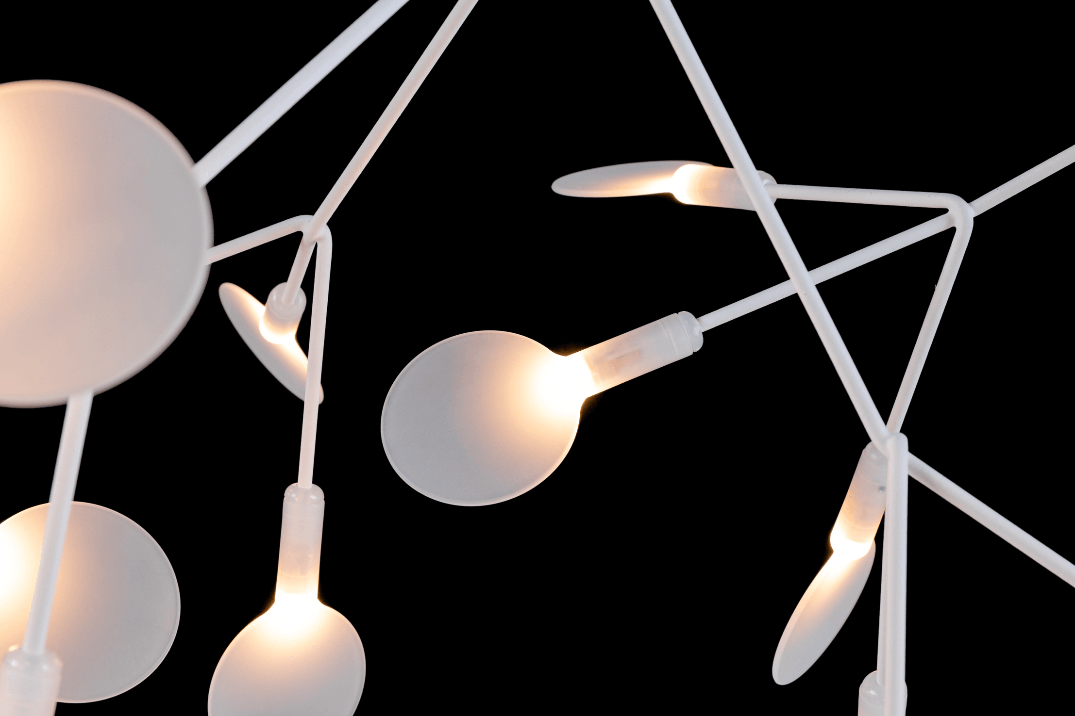 Heracleum II suspension light white on black background detail 4