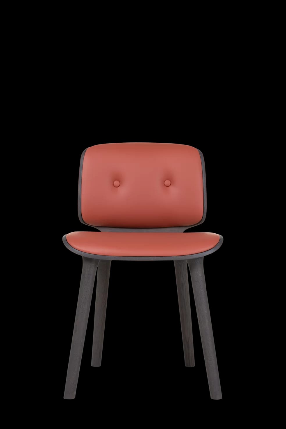 Nut Dining Chair red brown front view